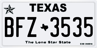 TX license plate BFZ3535