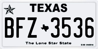 TX license plate BFZ3536