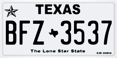 TX license plate BFZ3537