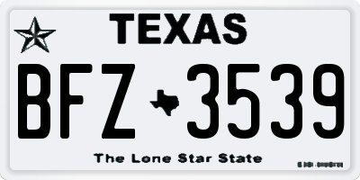 TX license plate BFZ3539
