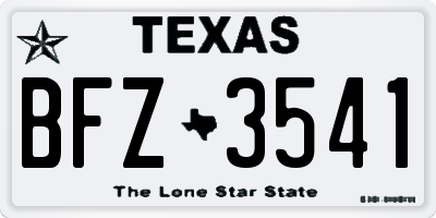 TX license plate BFZ3541