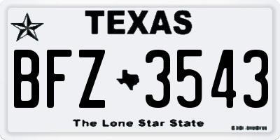 TX license plate BFZ3543
