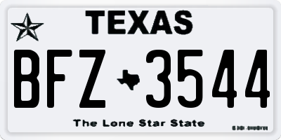 TX license plate BFZ3544