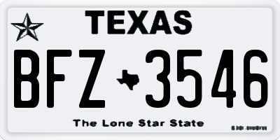 TX license plate BFZ3546