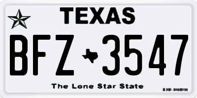 TX license plate BFZ3547