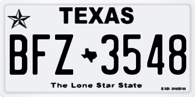 TX license plate BFZ3548