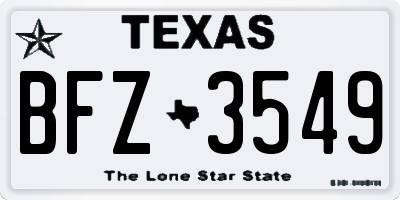 TX license plate BFZ3549