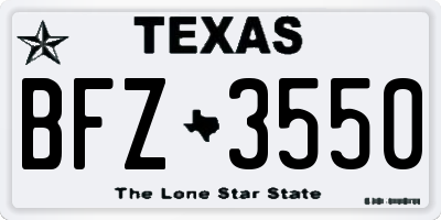 TX license plate BFZ3550