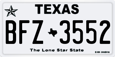 TX license plate BFZ3552