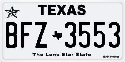 TX license plate BFZ3553