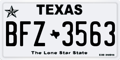 TX license plate BFZ3563