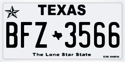 TX license plate BFZ3566