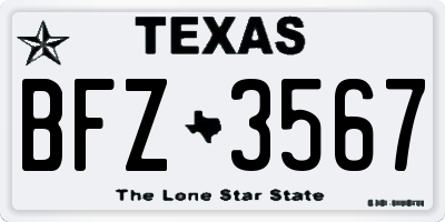 TX license plate BFZ3567