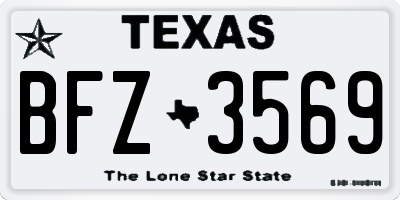 TX license plate BFZ3569