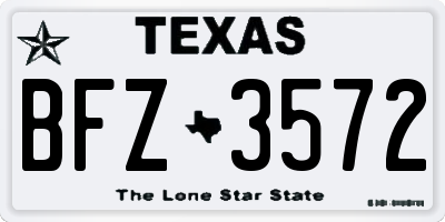 TX license plate BFZ3572