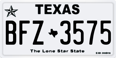TX license plate BFZ3575