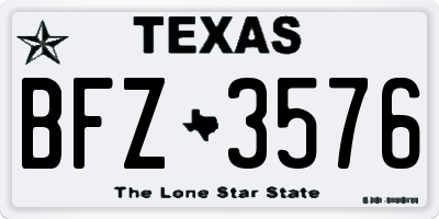 TX license plate BFZ3576