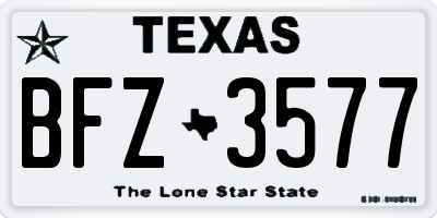 TX license plate BFZ3577