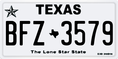 TX license plate BFZ3579