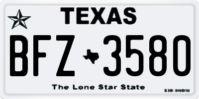 TX license plate BFZ3580