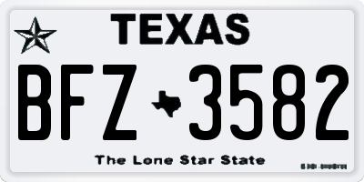 TX license plate BFZ3582