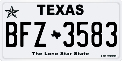 TX license plate BFZ3583