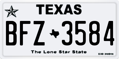 TX license plate BFZ3584