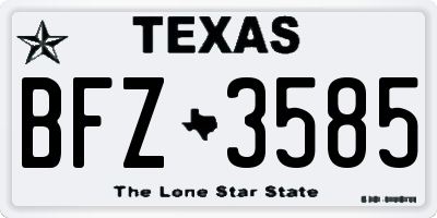 TX license plate BFZ3585