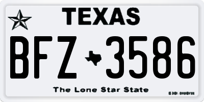 TX license plate BFZ3586