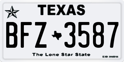 TX license plate BFZ3587