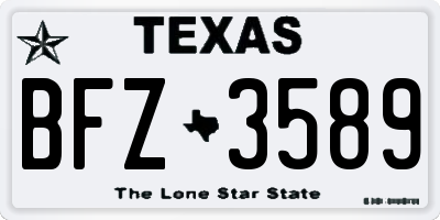 TX license plate BFZ3589