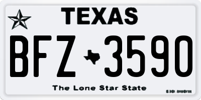 TX license plate BFZ3590
