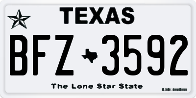 TX license plate BFZ3592