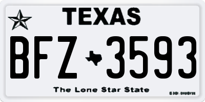 TX license plate BFZ3593