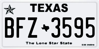 TX license plate BFZ3595