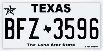 TX license plate BFZ3596
