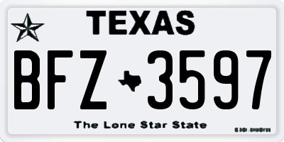 TX license plate BFZ3597