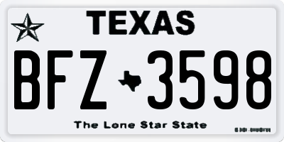TX license plate BFZ3598
