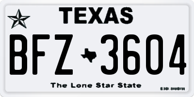 TX license plate BFZ3604