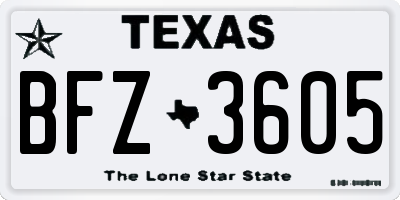 TX license plate BFZ3605