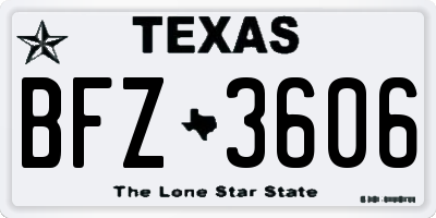 TX license plate BFZ3606