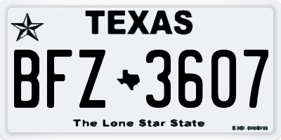 TX license plate BFZ3607