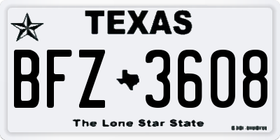 TX license plate BFZ3608