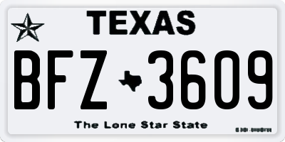 TX license plate BFZ3609