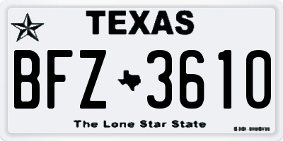 TX license plate BFZ3610