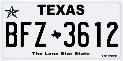TX license plate BFZ3612