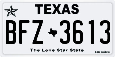 TX license plate BFZ3613