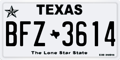 TX license plate BFZ3614