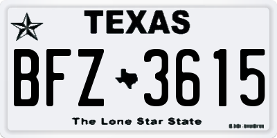 TX license plate BFZ3615