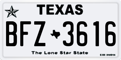 TX license plate BFZ3616